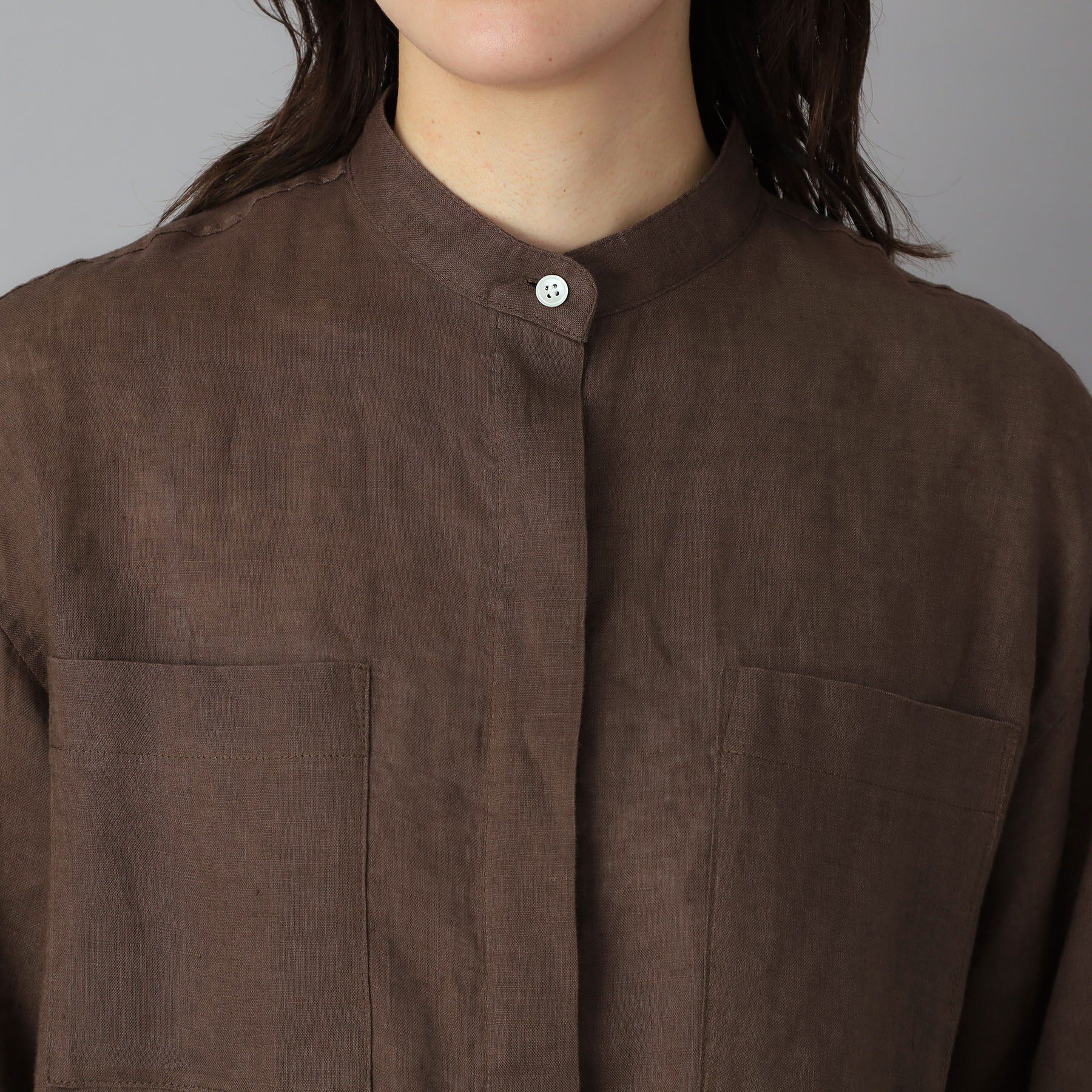 DRESSTERIOR「ストライプリネン ドロストシャツ」|シャツ・ブラウス|