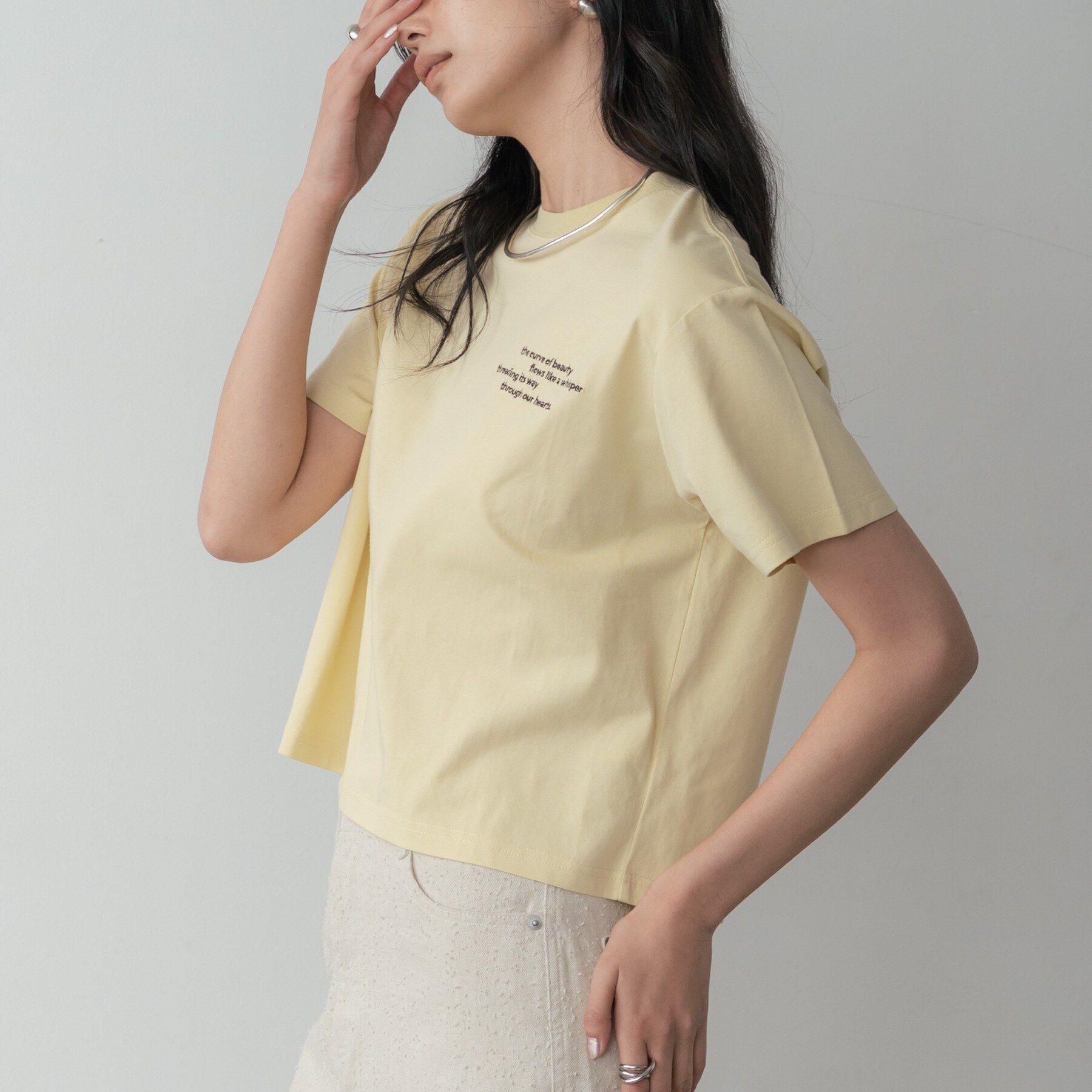 GALLEST「クルーネック刺繍Tシャツ」|Tシャツ・カットソー|