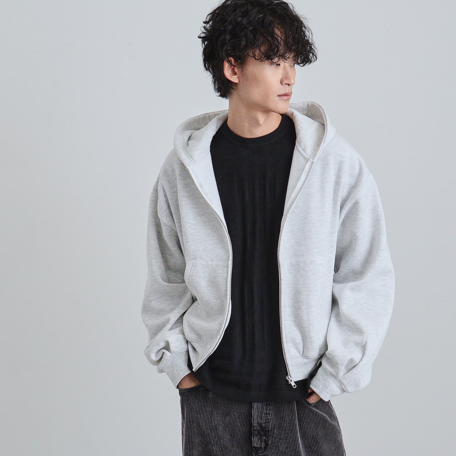 tk.TAKEO KIKUCHI「ボリュームスリーブジップパーカ」|パーカー|グレー(712)