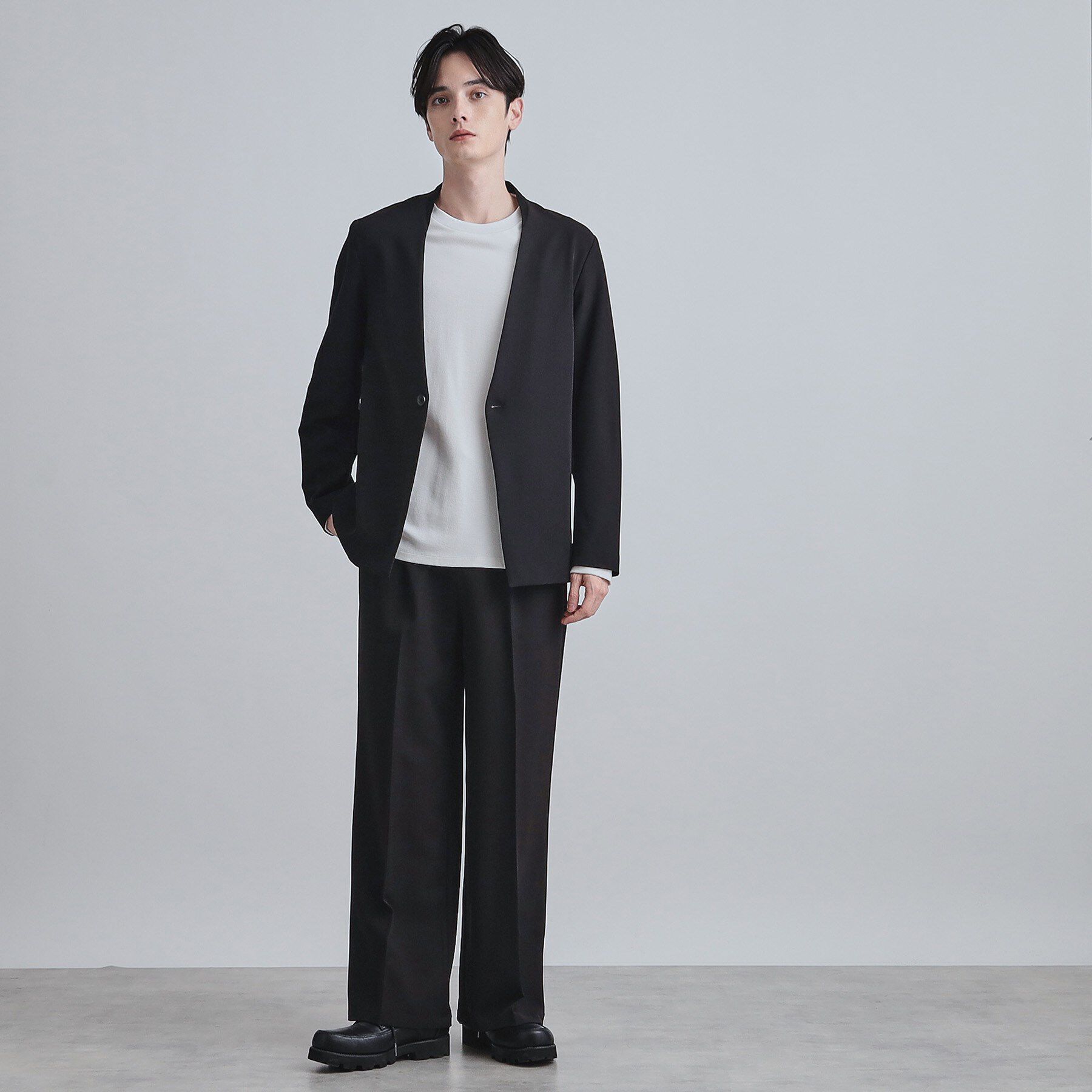 tk.TAKEO KIKUCHI「【セットアップ対応】360度ストレッチノーカラージャケット」|ノーカラージャケット|