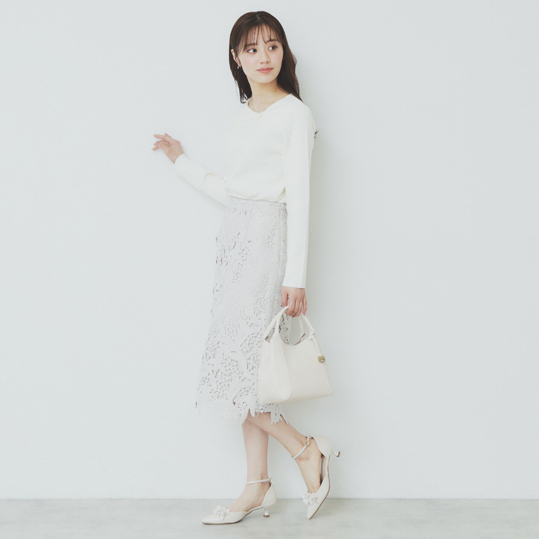 index「アシメリボンカラーニット【洗濯機洗い可】」|ニット・セーター|