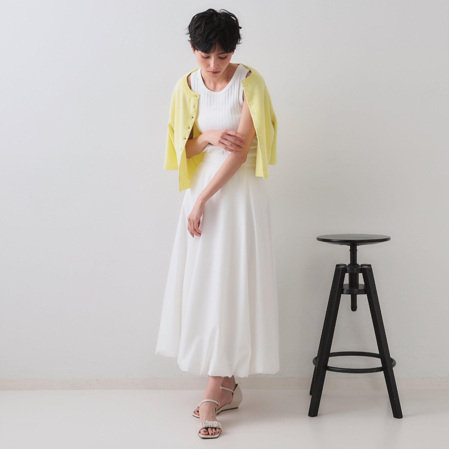 OPAQUE.CLIP「ワイドリブタンクトップ【洗濯機洗い可】」|キャミソール|