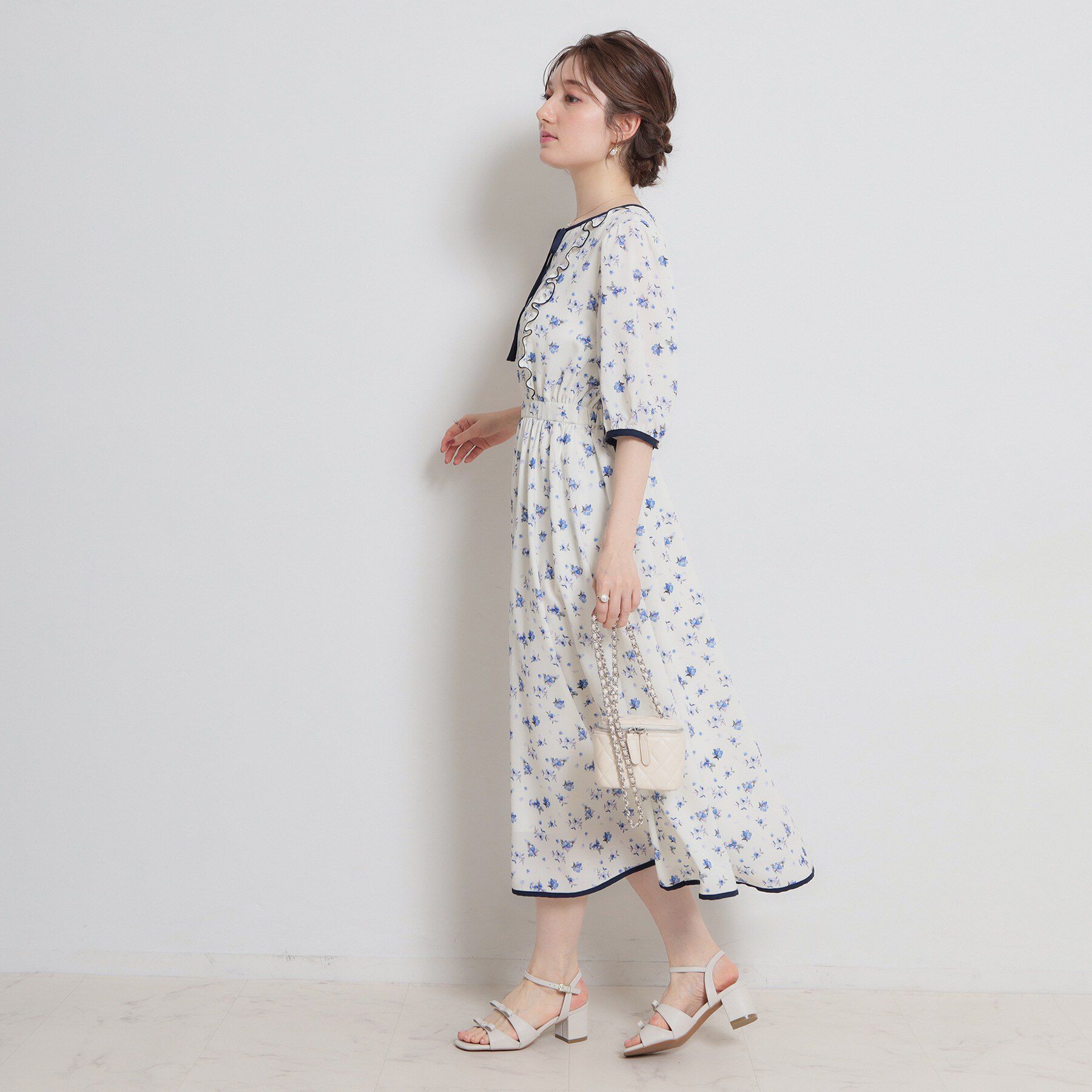 Couture broach「【着映え】水彩フラワーワンピース」|ワンピース|