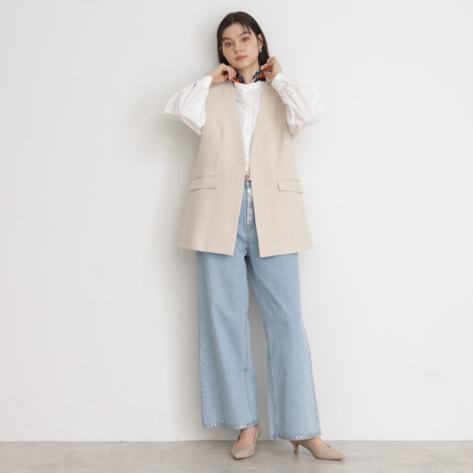 THE SHOP TK「【セットアップ可】リサイクルシャークスキンジレ/洗える」|ベスト・ジレ|