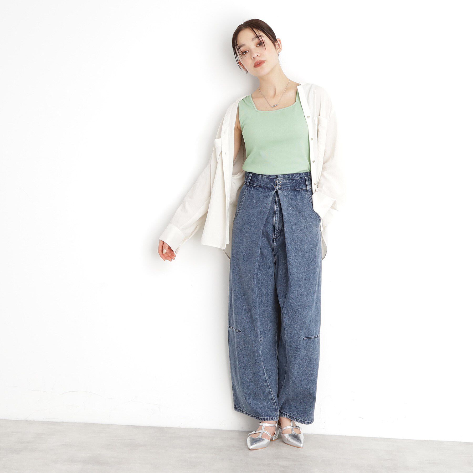 THE SHOP TK「【前後2WAY】スクエアリブタンク/洗える」|キャミソール|