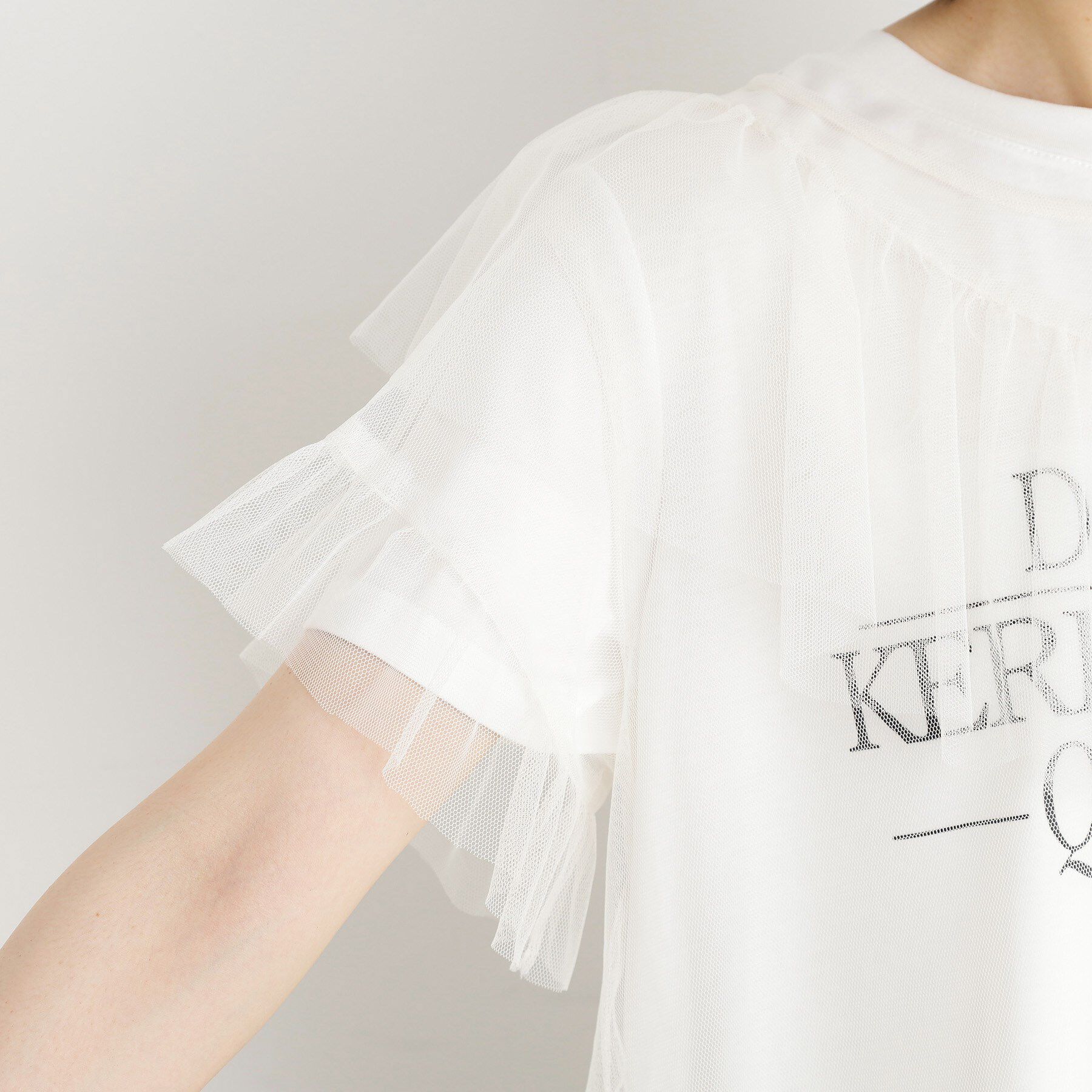 THE SHOP TK「【セットアイテム】チュール&times;ロゴTシャツ/洗える」|Tシャツ・カットソー|