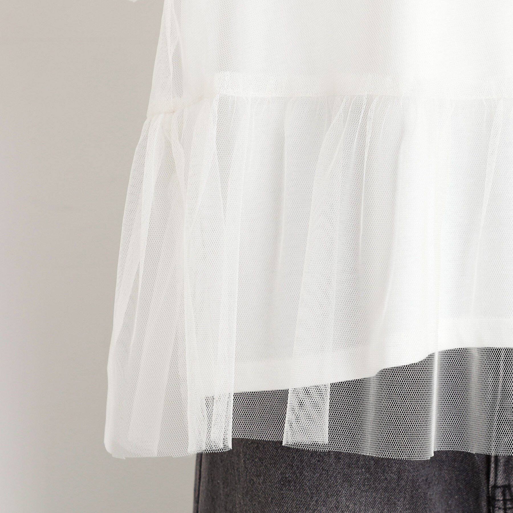 THE SHOP TK「【セットアイテム】チュール&times;ロゴTシャツ/洗える」|Tシャツ・カットソー|