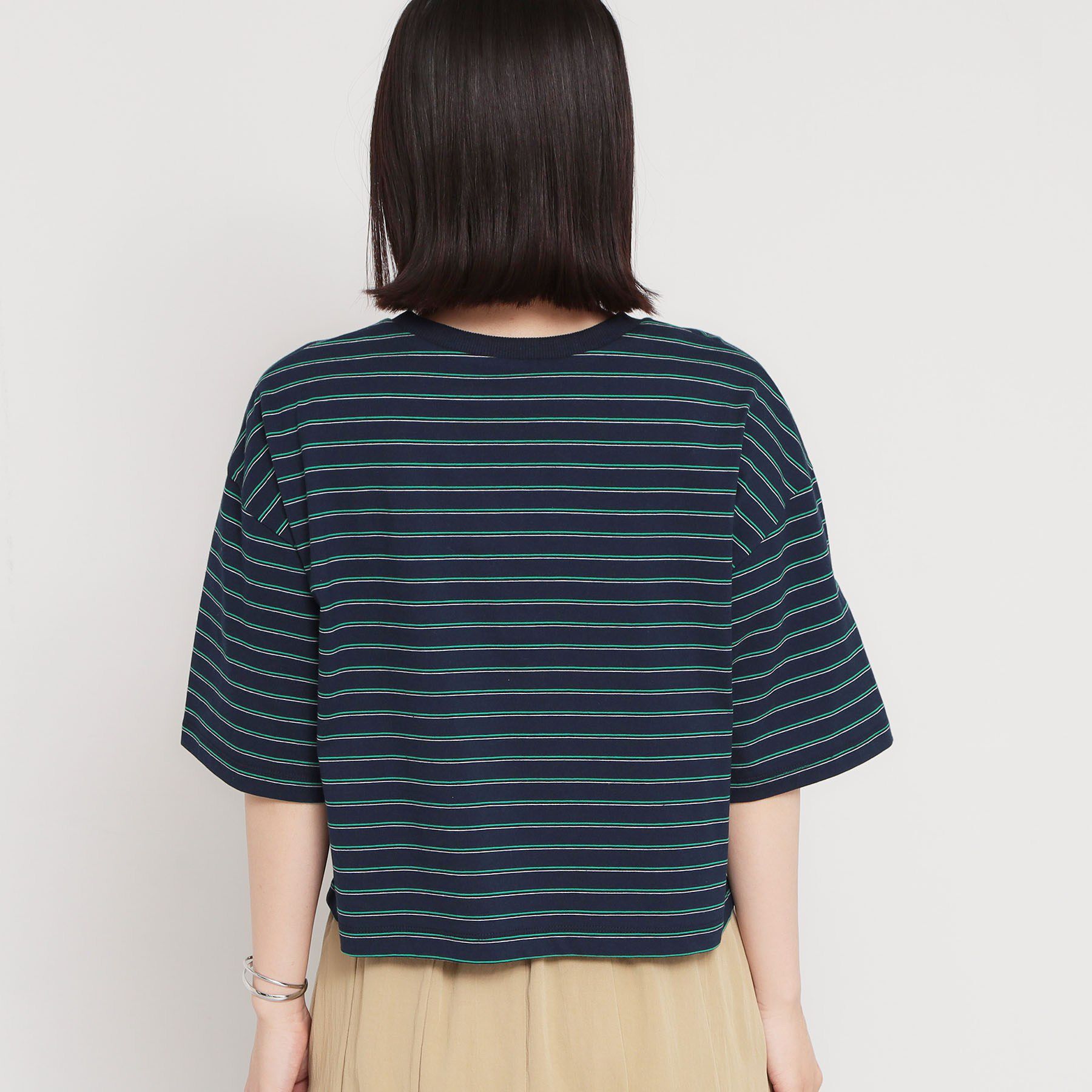 THE SHOP TK「ワンポイント刺繍マルチボーダーTee」|Tシャツ・カットソー|