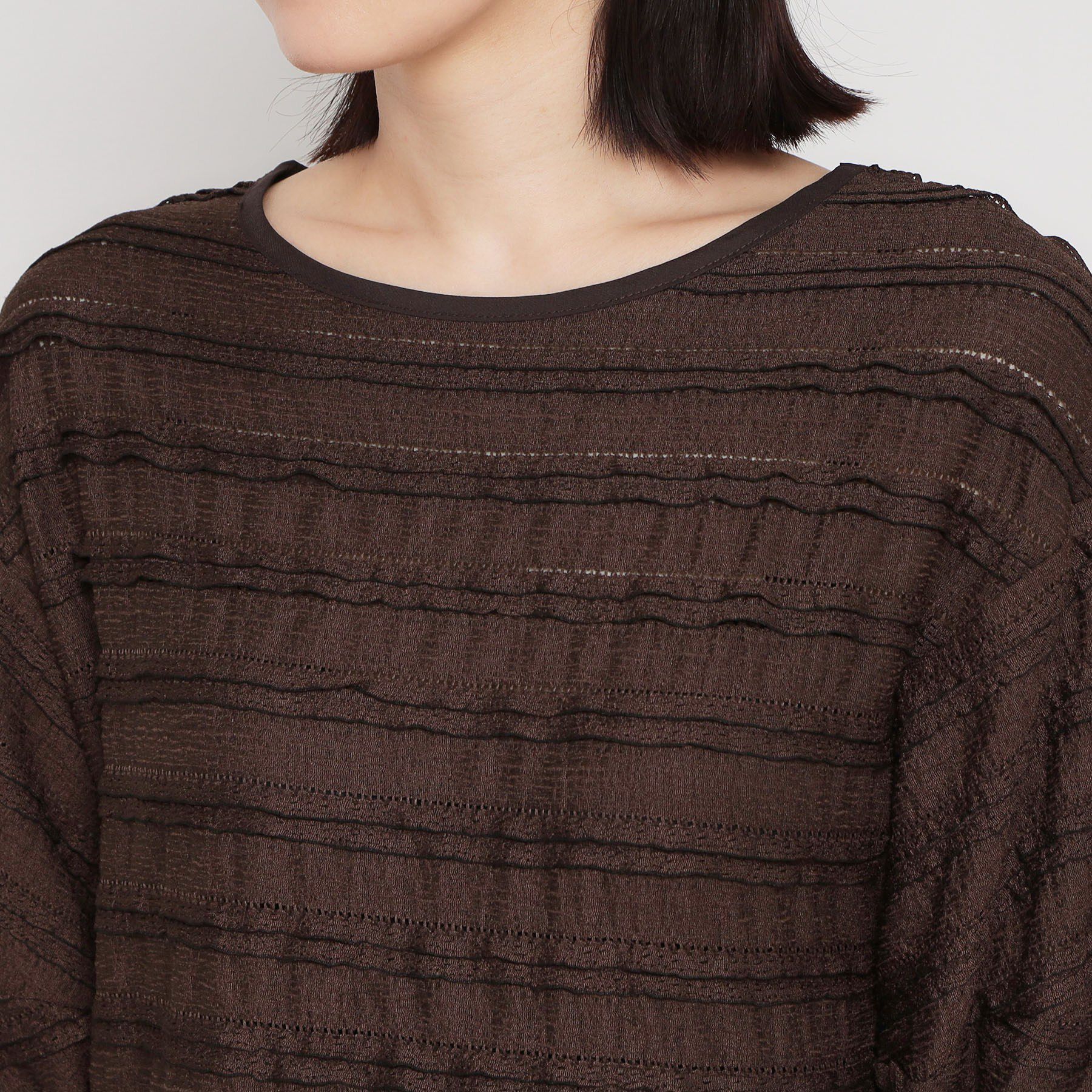 THE SHOP TK「フリルレースボーダートップス」|Tシャツ・カットソー|