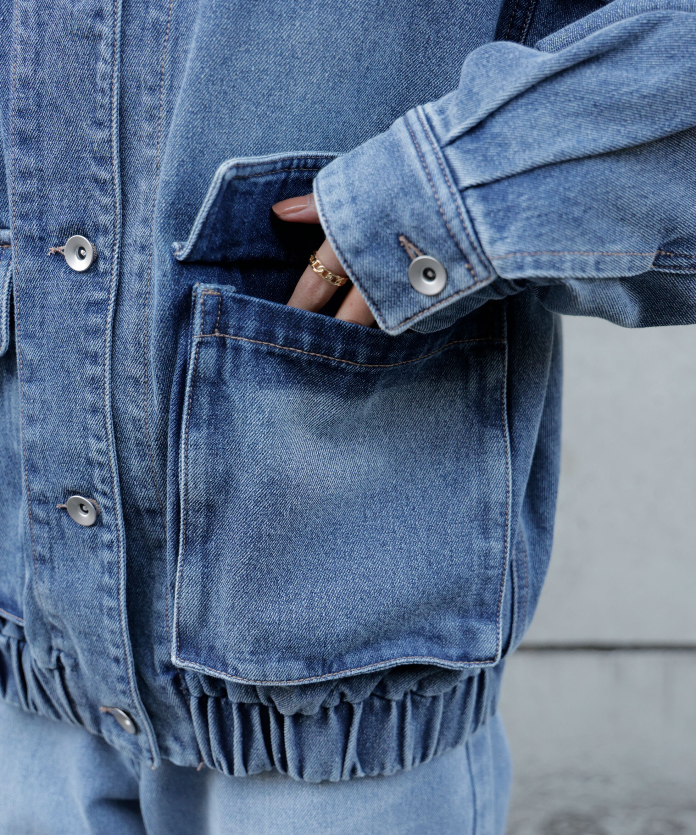  「バイカラーワークジャケット」|ブルゾン・スタジャン|