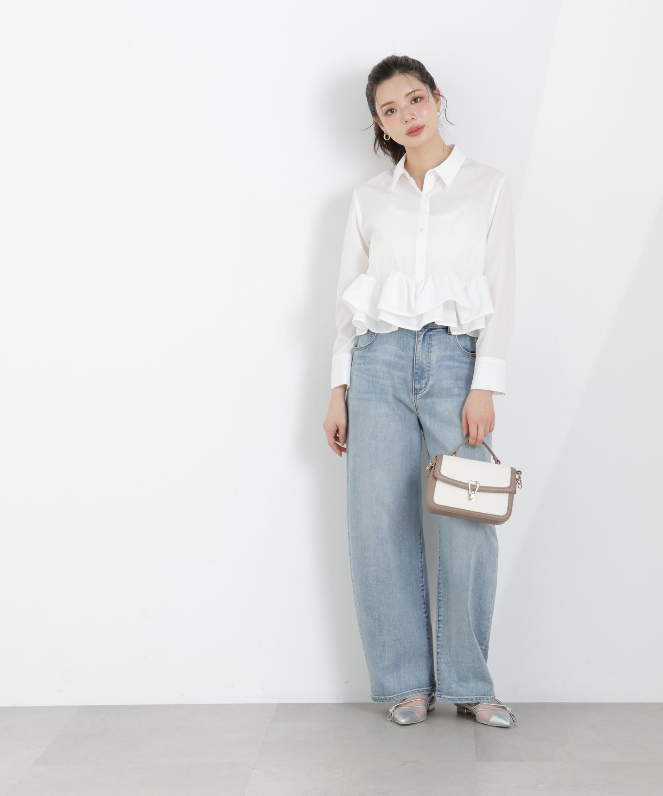 PROPORTION BODY DRESSING「〈a/mie〉ホイップフリルシャツ　26SS」|シャツ・ブラウス|