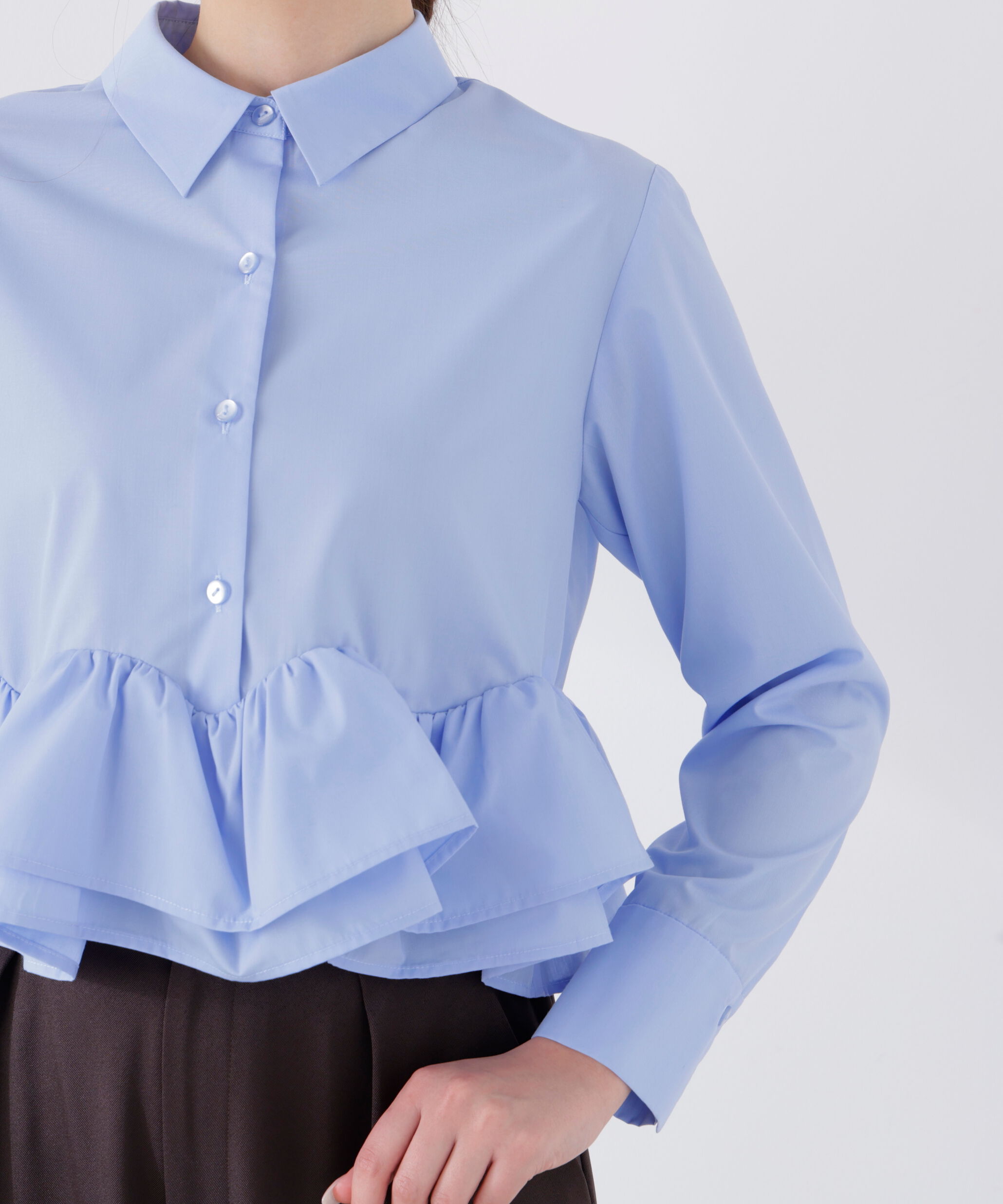 PROPORTION BODY DRESSING「〈a/mie〉ホイップフリルシャツ　26SS」|シャツ・ブラウス|