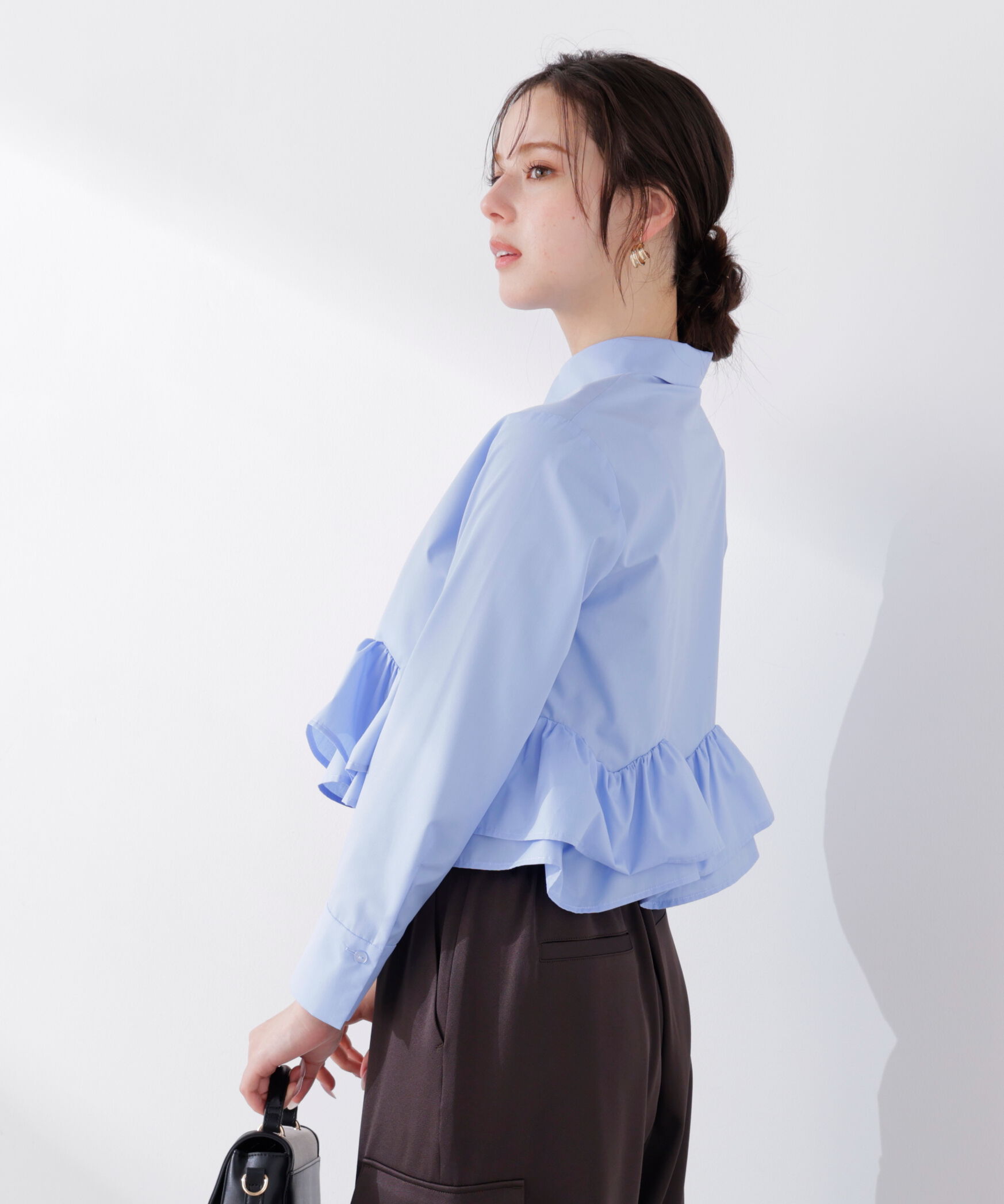 PROPORTION BODY DRESSING「〈a/mie〉ホイップフリルシャツ　26SS」|シャツ・ブラウス|