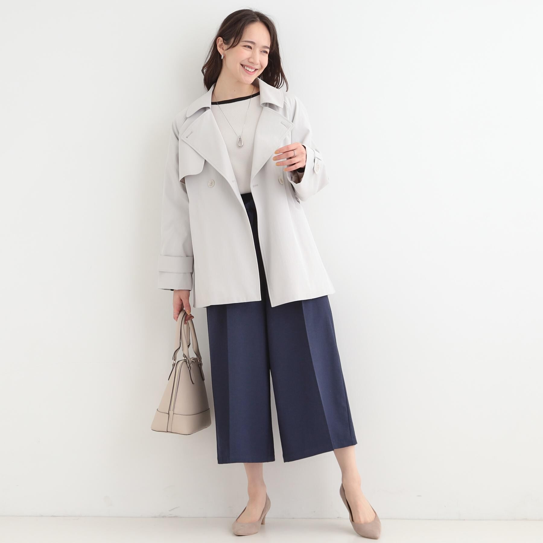 SHOO･LA･RUE「【S-LL/撥水】通勤やお出かけにも活躍 ミドルトレンチコート」|トレンチコート|