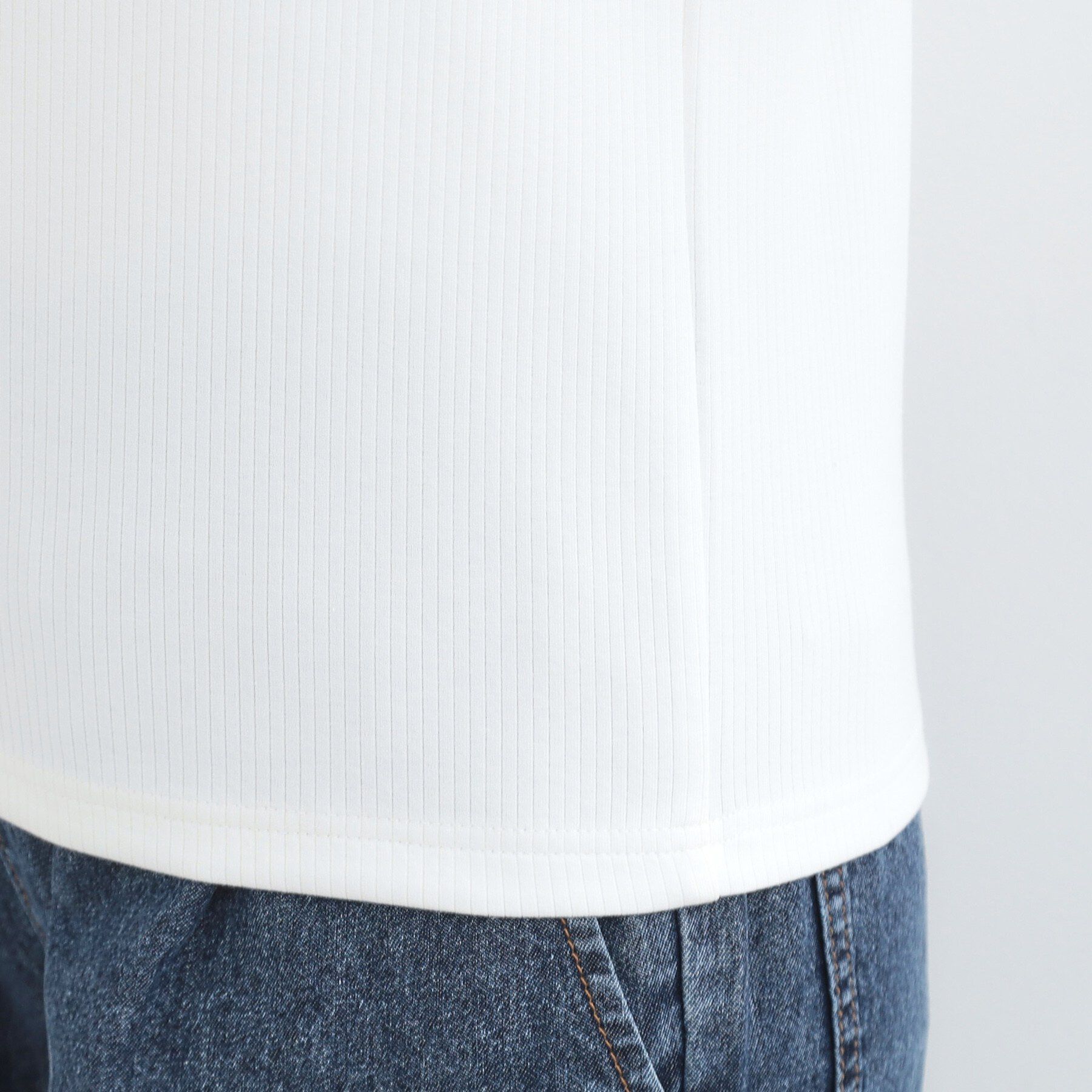 SHOO･LA･RUE「【ネックアソート】裏ひんやりテレコ5分袖トップス」|Tシャツ・カットソー|