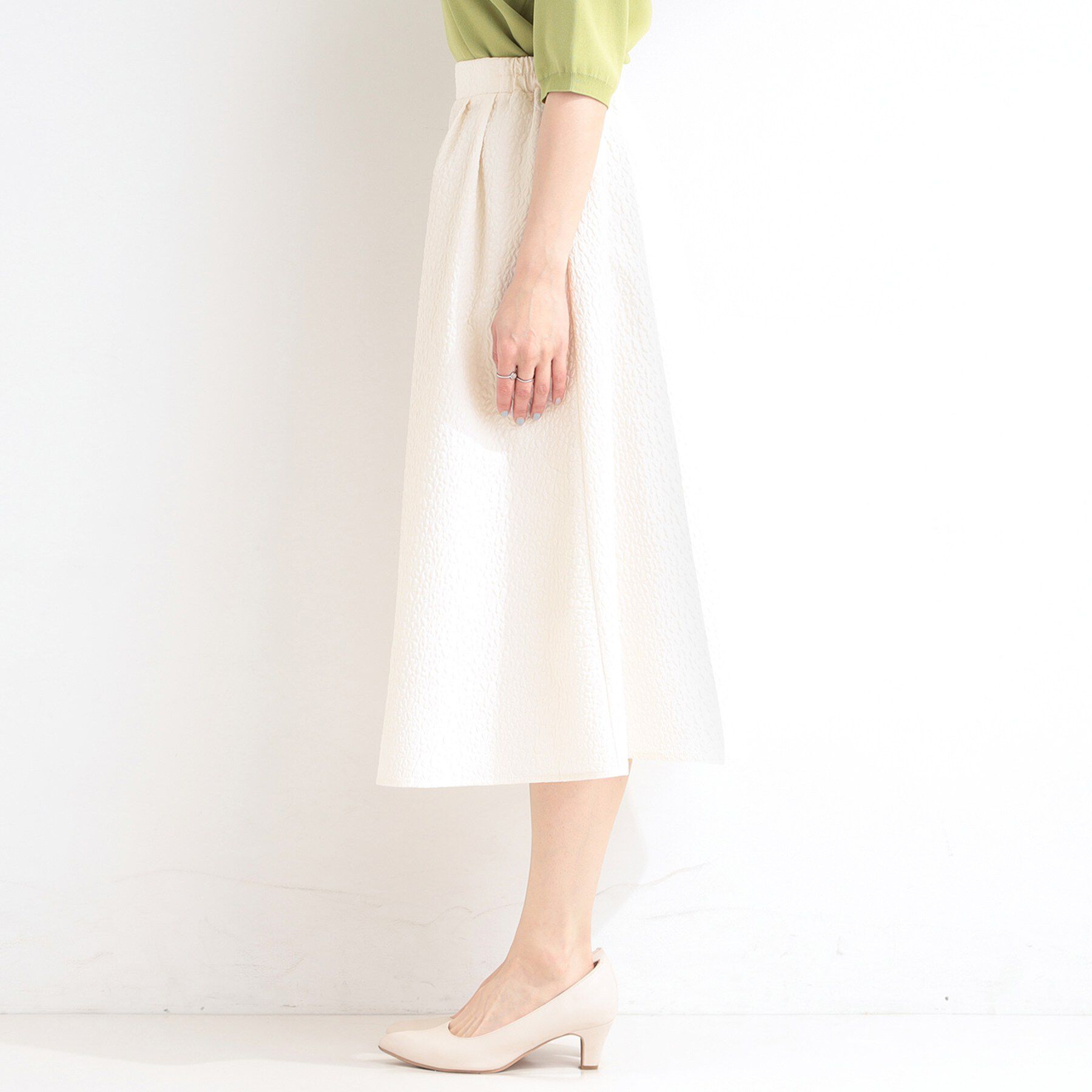 SHOO･LA･RUE「お花柄ジャカード フレアスカート」|スカート|