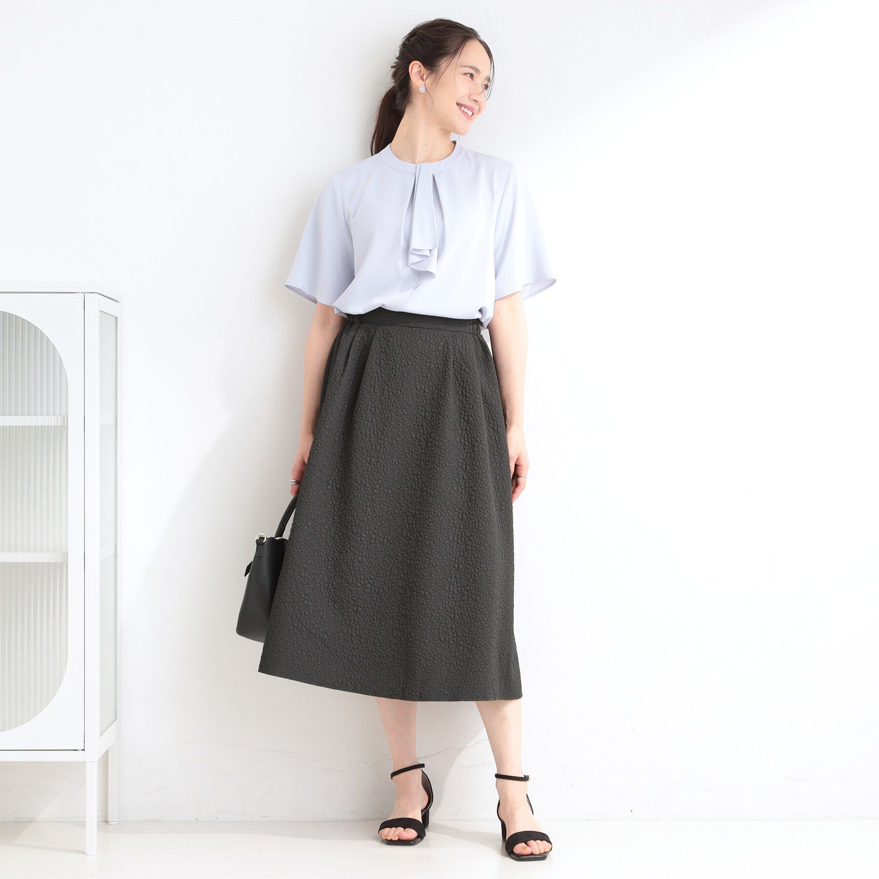 SHOO･LA･RUE「お花柄ジャカード フレアスカート」|スカート|