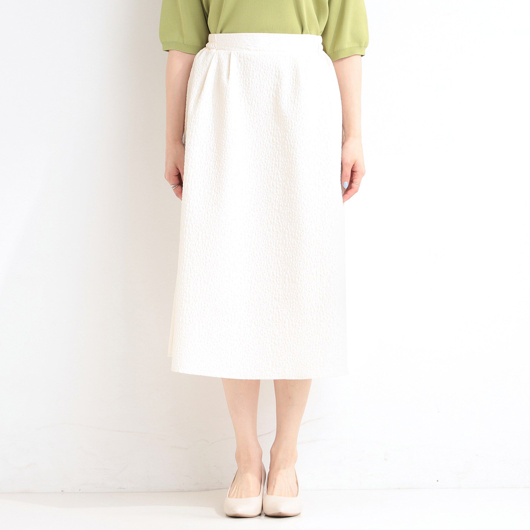 SHOO･LA･RUE「お花柄ジャカード フレアスカート」|スカート|