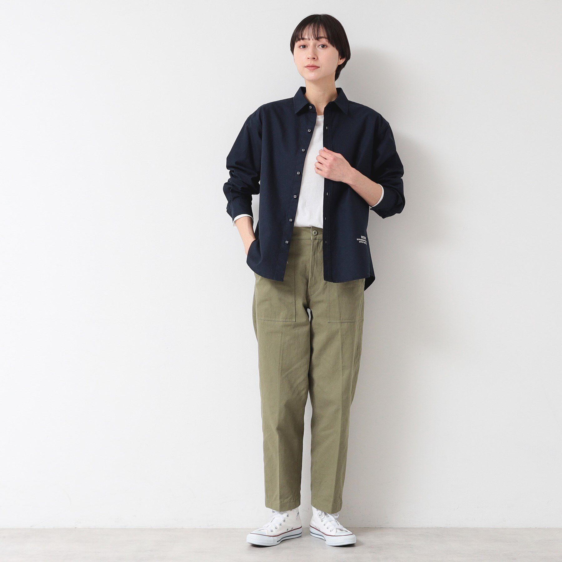 Dessin「【ユニセックス】刺繍入りオックスシャツ」|シャツ・ブラウス|