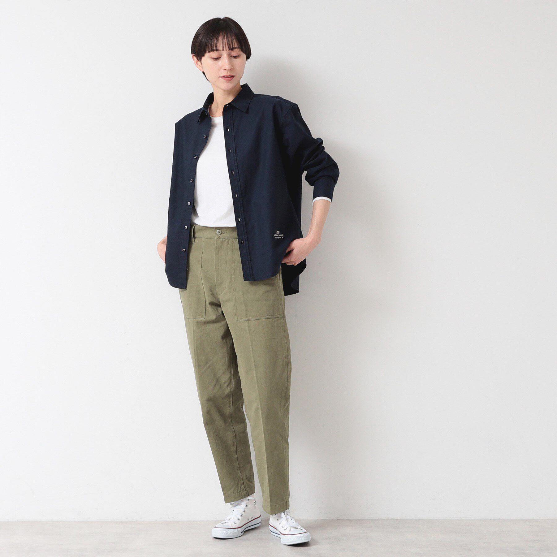 Dessin「【ユニセックス】刺繍入りオックスシャツ」|シャツ・ブラウス|