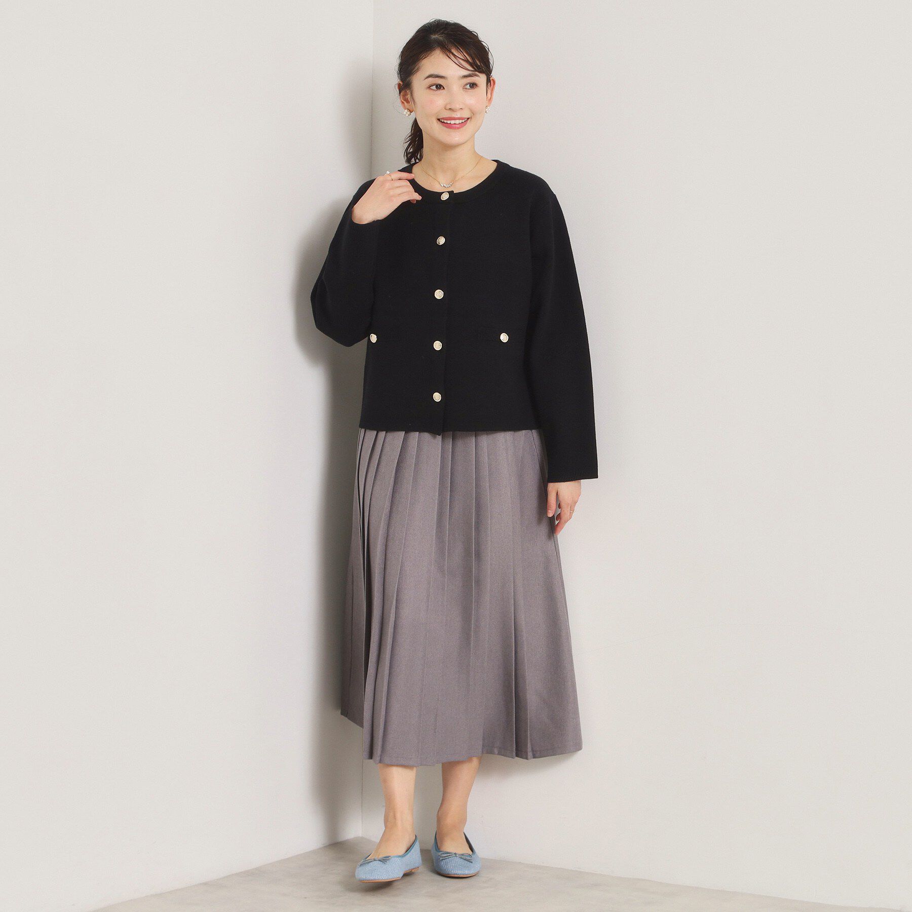 ITS&rsquo;DEMO「【花粉防止／手洗い可】ニットジャケット」|ノーカラージャケット|