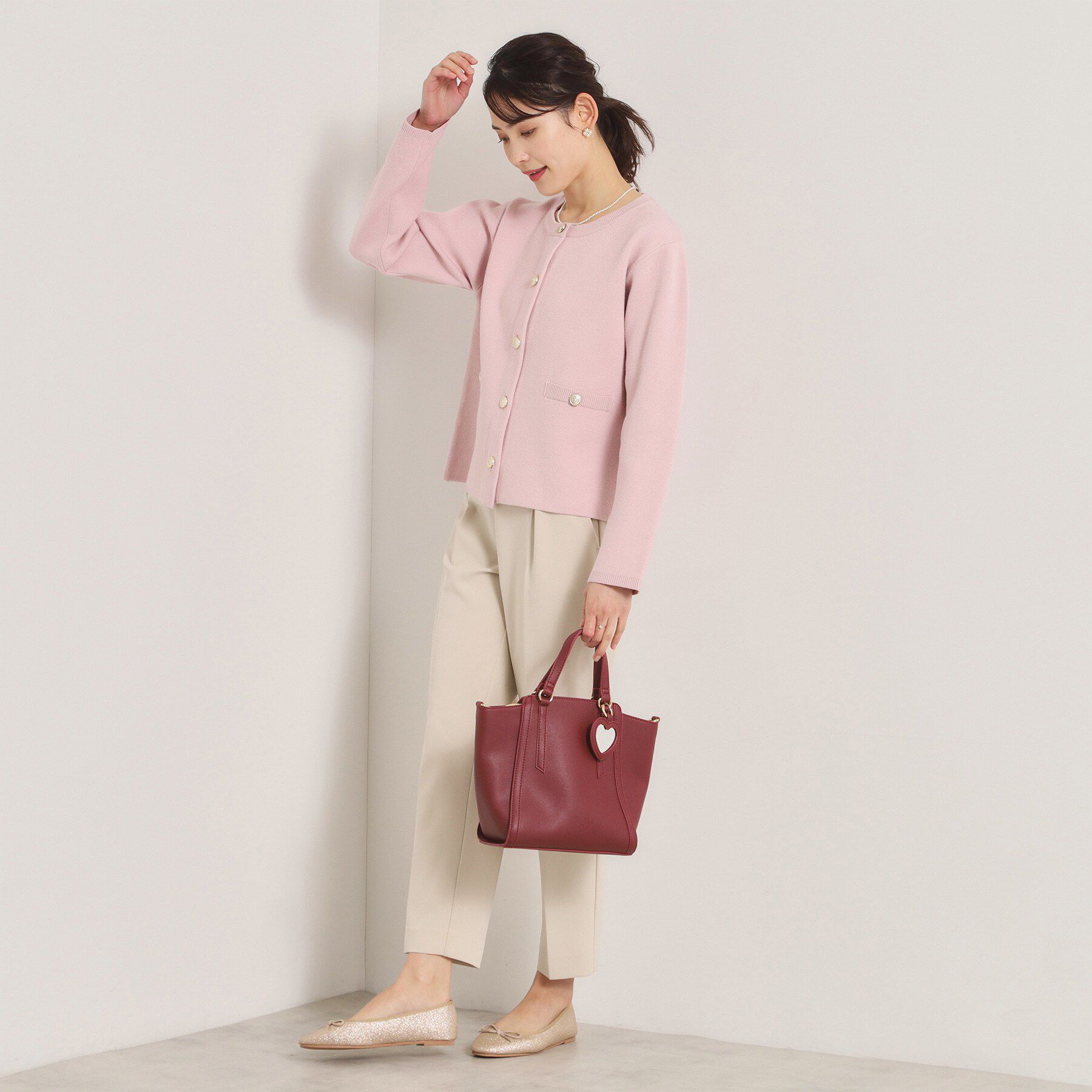 ITS&rsquo;DEMO「【花粉防止／手洗い可】ニットジャケット」|ノーカラージャケット|