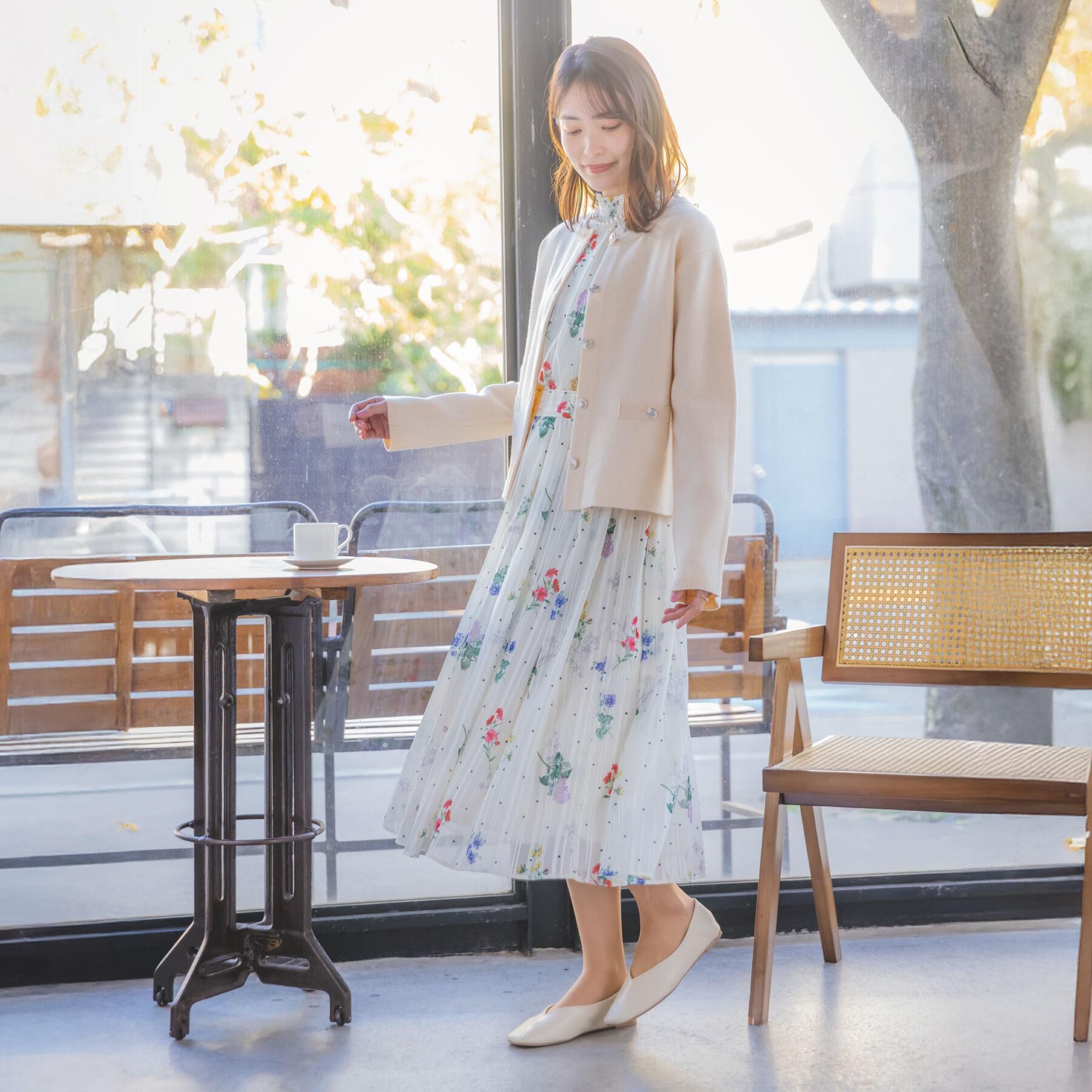 ITS&rsquo;DEMO「【花粉防止／手洗い可】ニットジャケット」|ノーカラージャケット|