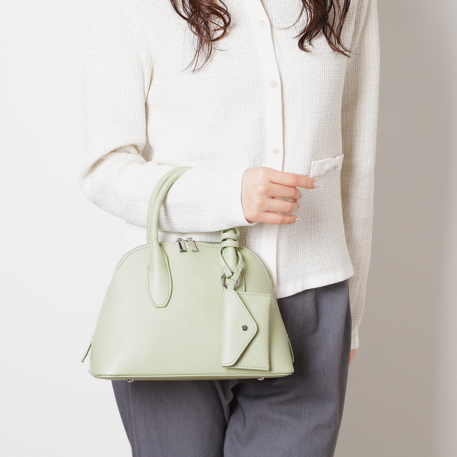 ESPERANZA「ポーチ付きシェル型ボストンバッグ」|ショルダー・メッセンジャー|グリーン(022)