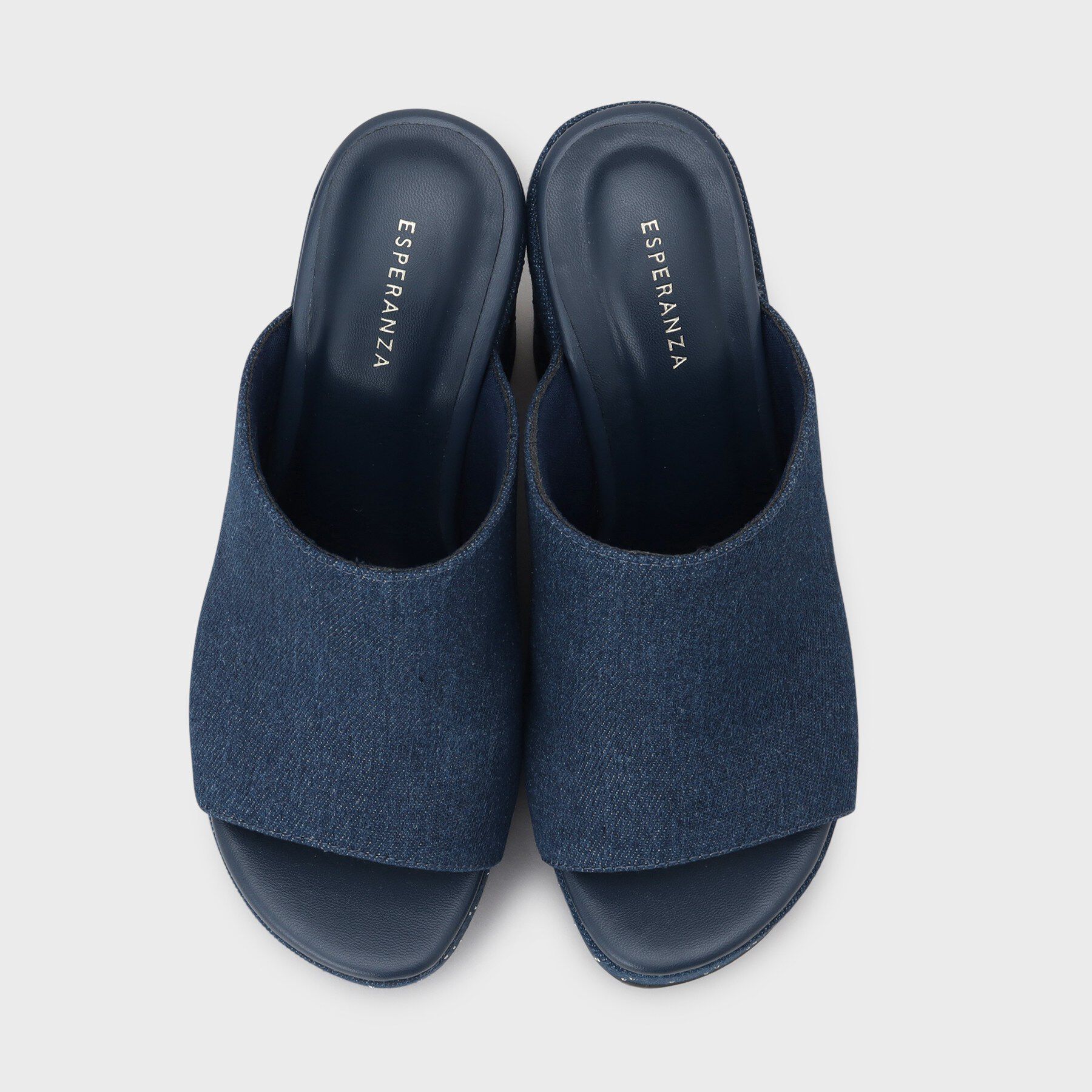 ESPERANZA「ラインストーンウエッジミュール」|サンダル|