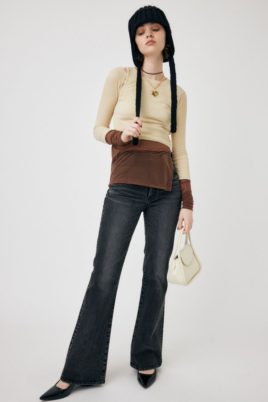 MOUSSY「MVS BLACK FLARE」|デニム|