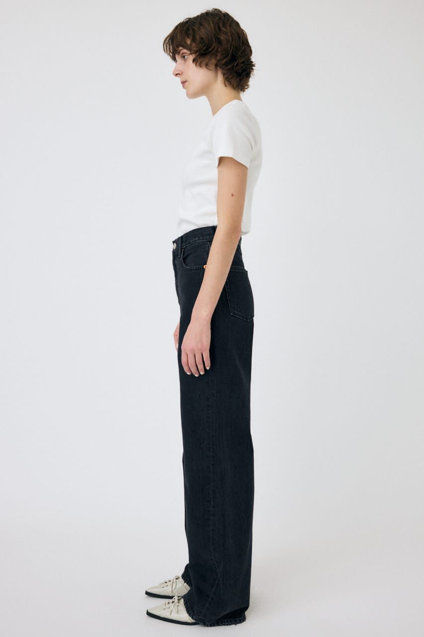 MOUSSY「HIGH WAIST BLACK STRAIGHT」|デニム|