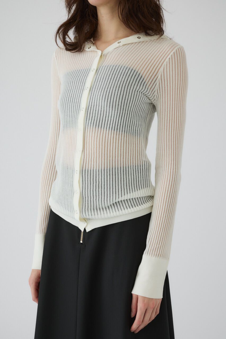 RIM.ARK 「Sheer ribbed hoodie」|ニット・セーター|WHT