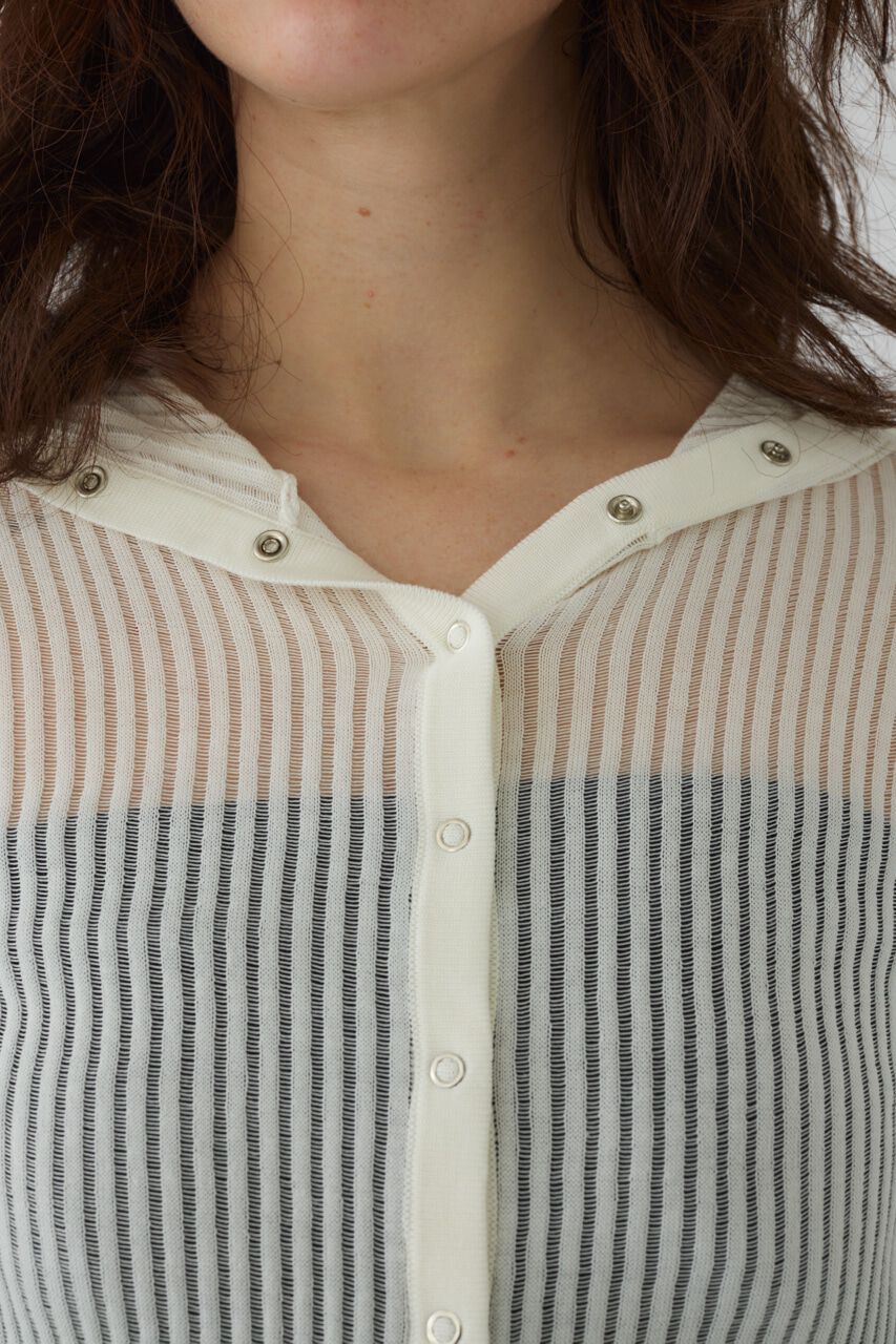 RIM.ARK 「Sheer ribbed hoodie」|ニット・セーター|