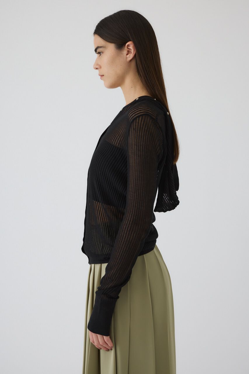 RIM.ARK 「Sheer ribbed hoodie」|ニット・セーター|