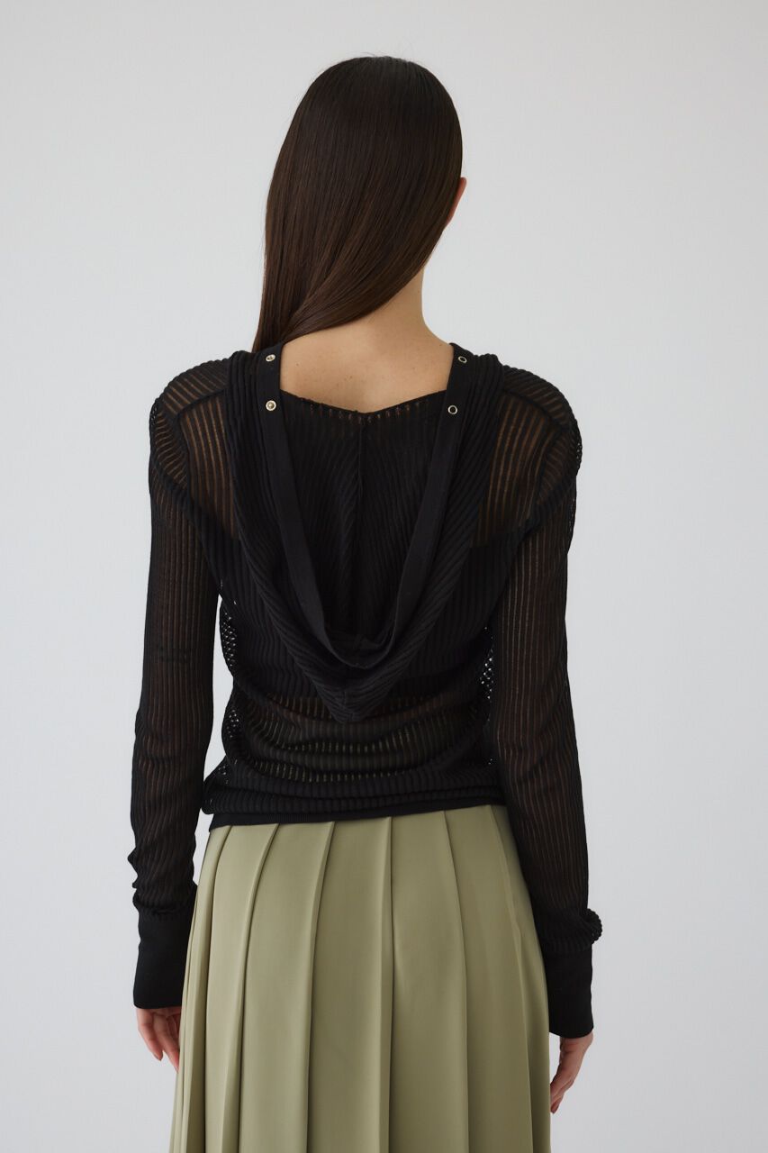 RIM.ARK 「Sheer ribbed hoodie」|ニット・セーター|