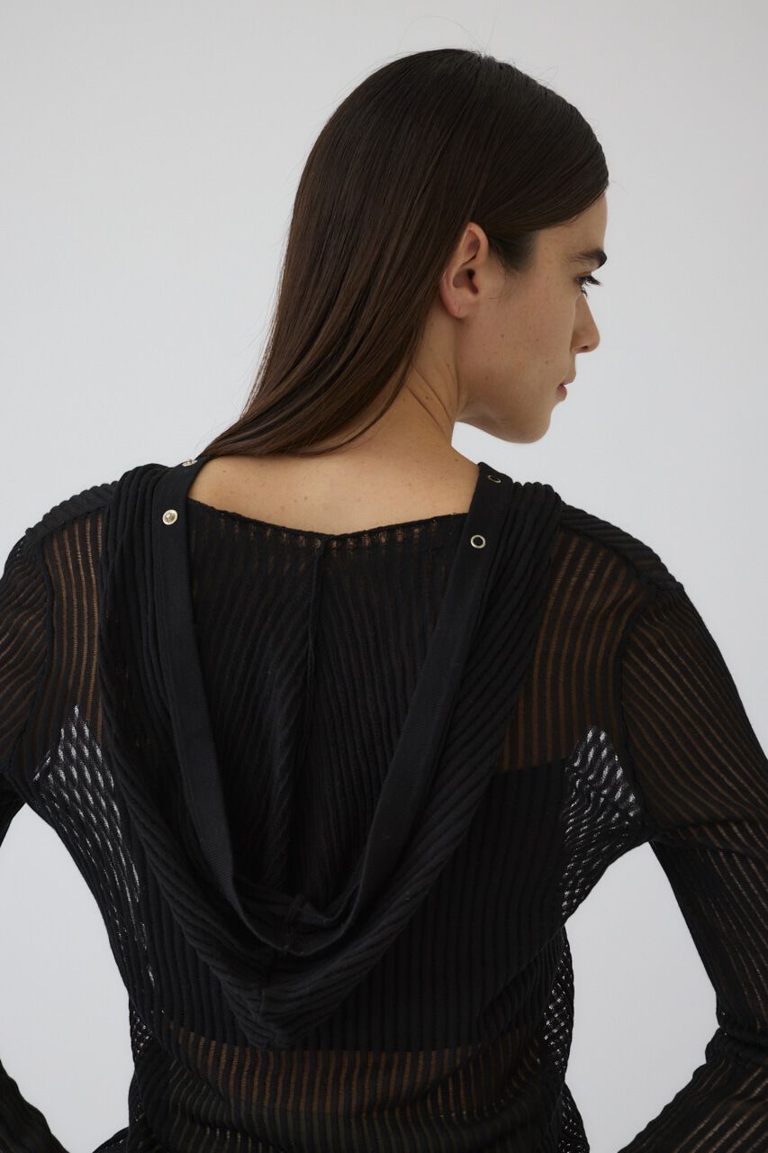 RIM.ARK 「Sheer ribbed hoodie」|ニット・セーター|