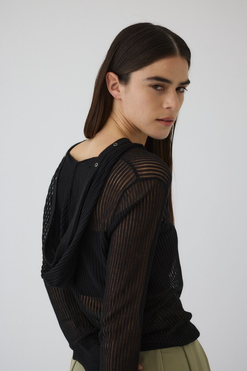 RIM.ARK 「Sheer ribbed hoodie」|ニット・セーター|