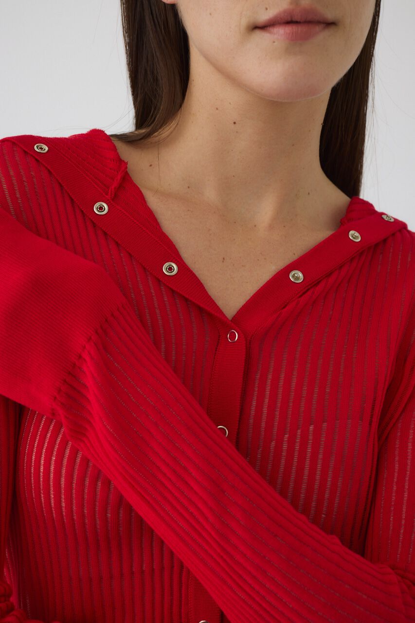 RIM.ARK 「Sheer ribbed hoodie」|ニット・セーター|