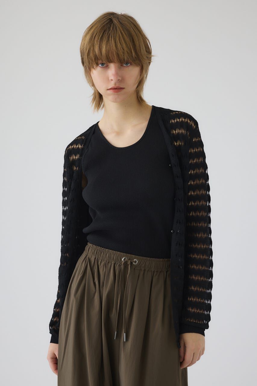 RIM.ARK 「Crochet open knit C/D」|カーディガン|