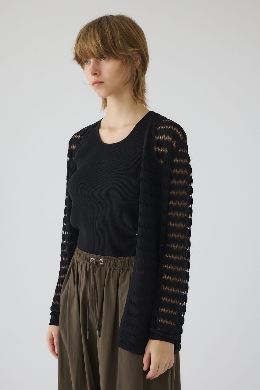 RIM.ARK 「Crochet open knit C/D」|カーディガン|
