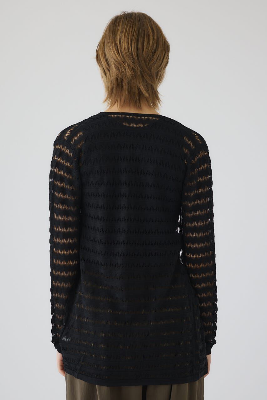 RIM.ARK 「Crochet open knit C/D」|カーディガン|