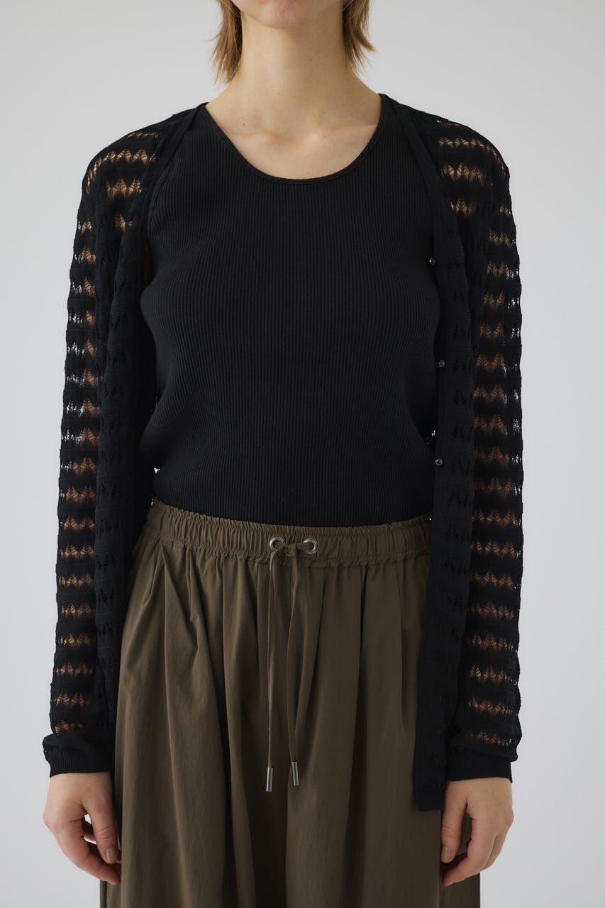 RIM.ARK 「Crochet open knit C/D」|カーディガン|
