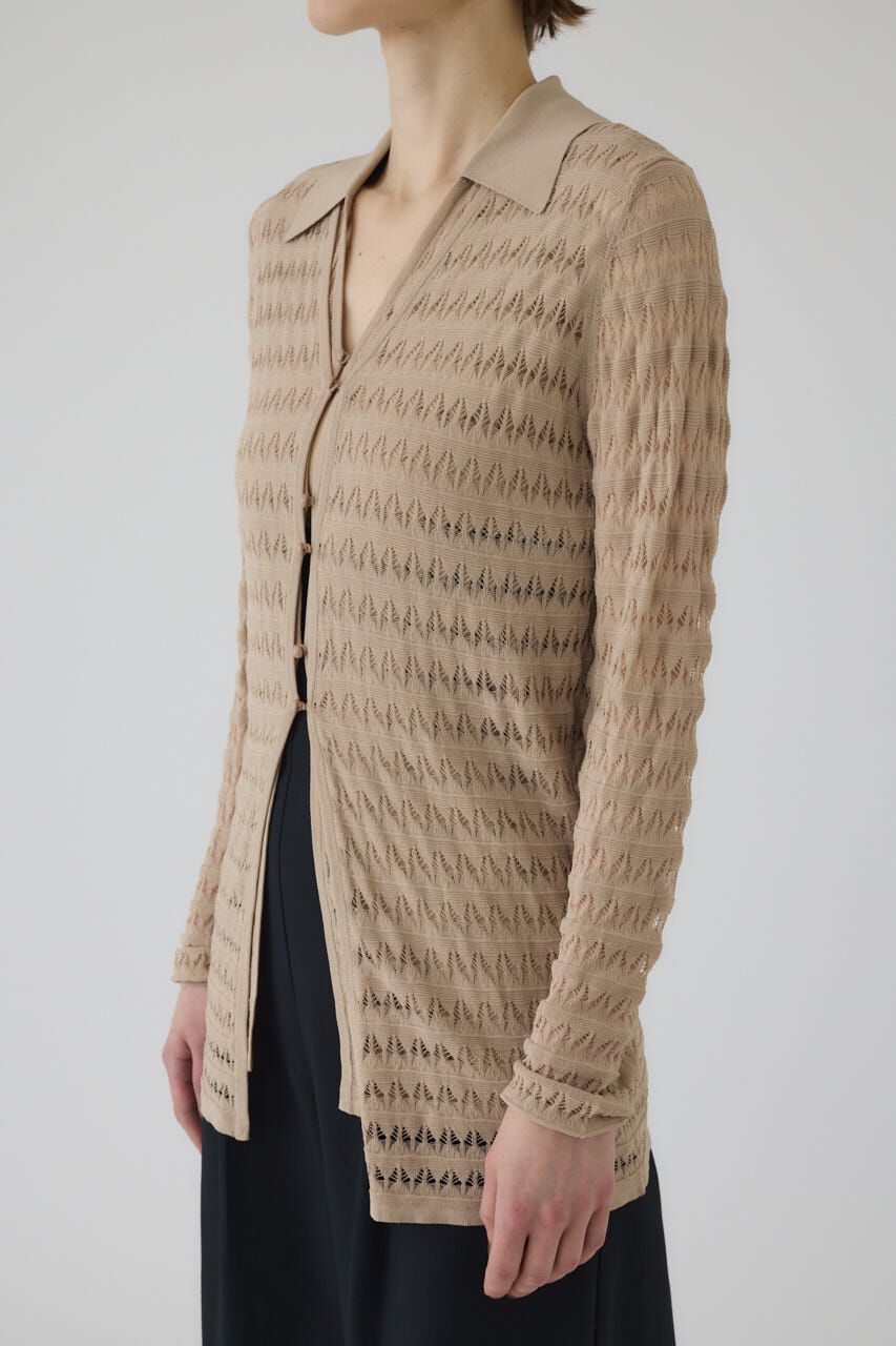 RIM.ARK 「Crochet open knit C/D」|カーディガン|BEG