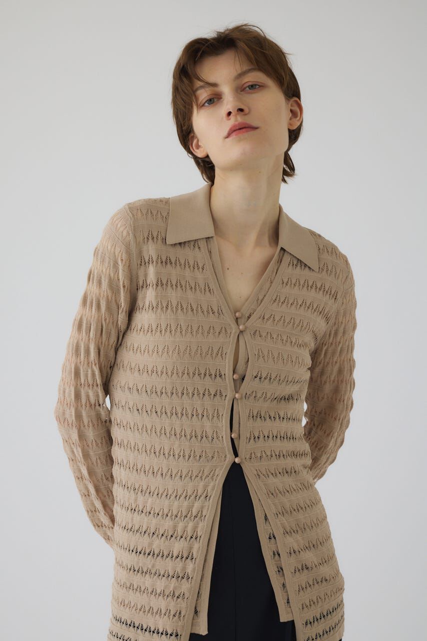 RIM.ARK 「Crochet open knit C/D」|カーディガン|