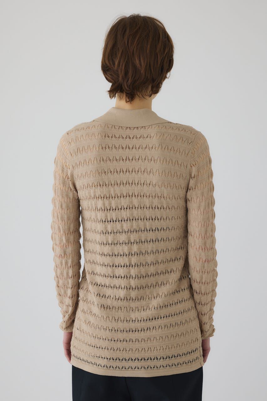 RIM.ARK 「Crochet open knit C/D」|カーディガン|