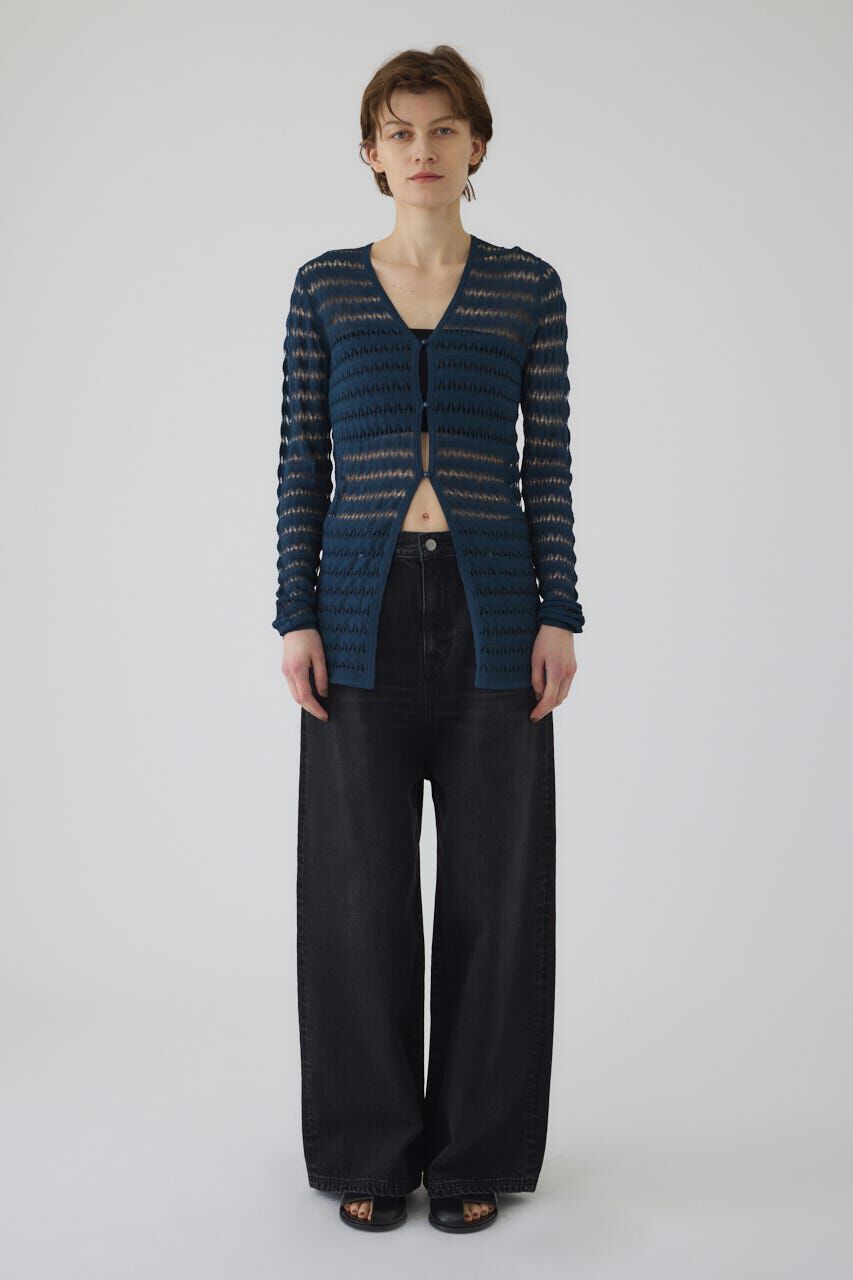 RIM.ARK 「Crochet open knit C/D」|カーディガン|BLU