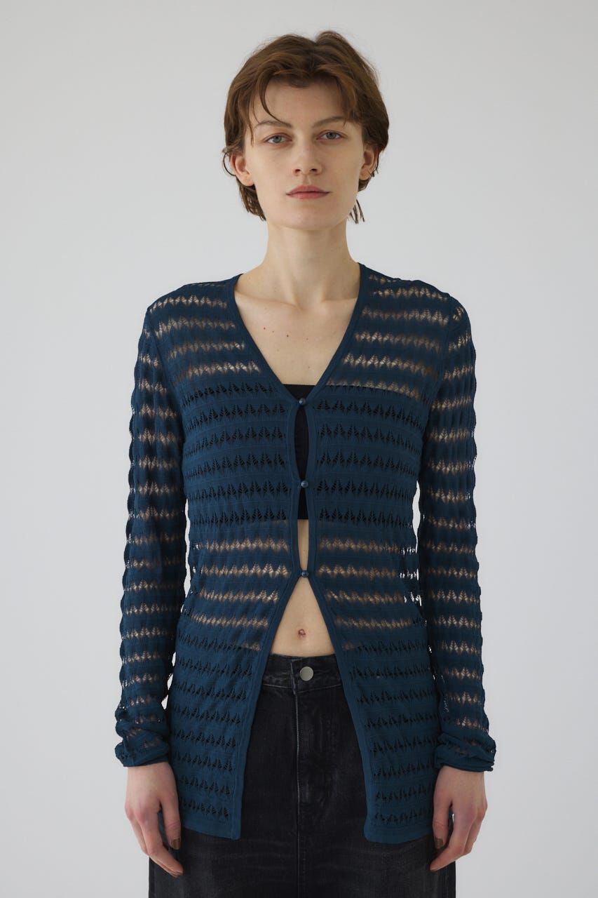 RIM.ARK 「Crochet open knit C/D」|カーディガン|