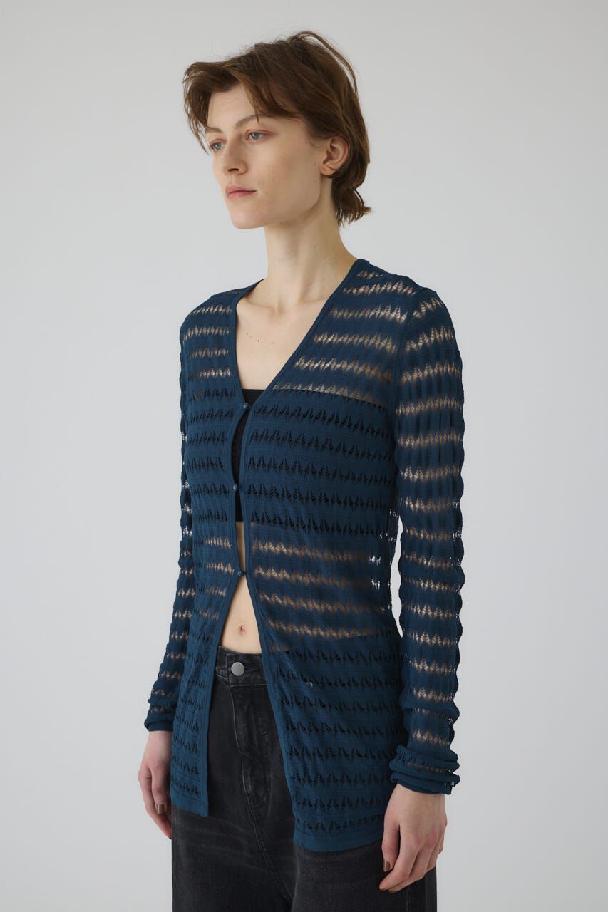 RIM.ARK 「Crochet open knit C/D」|カーディガン|