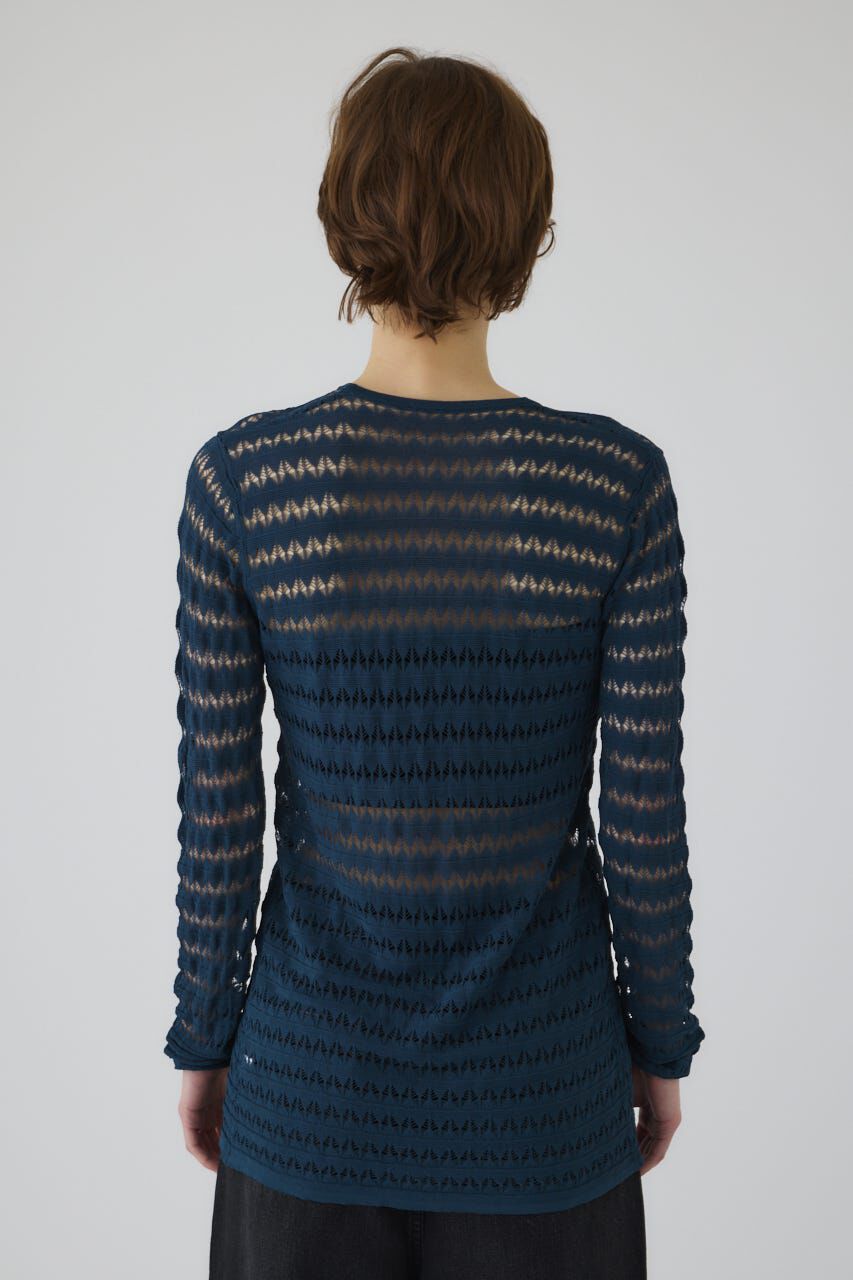 RIM.ARK 「Crochet open knit C/D」|カーディガン|