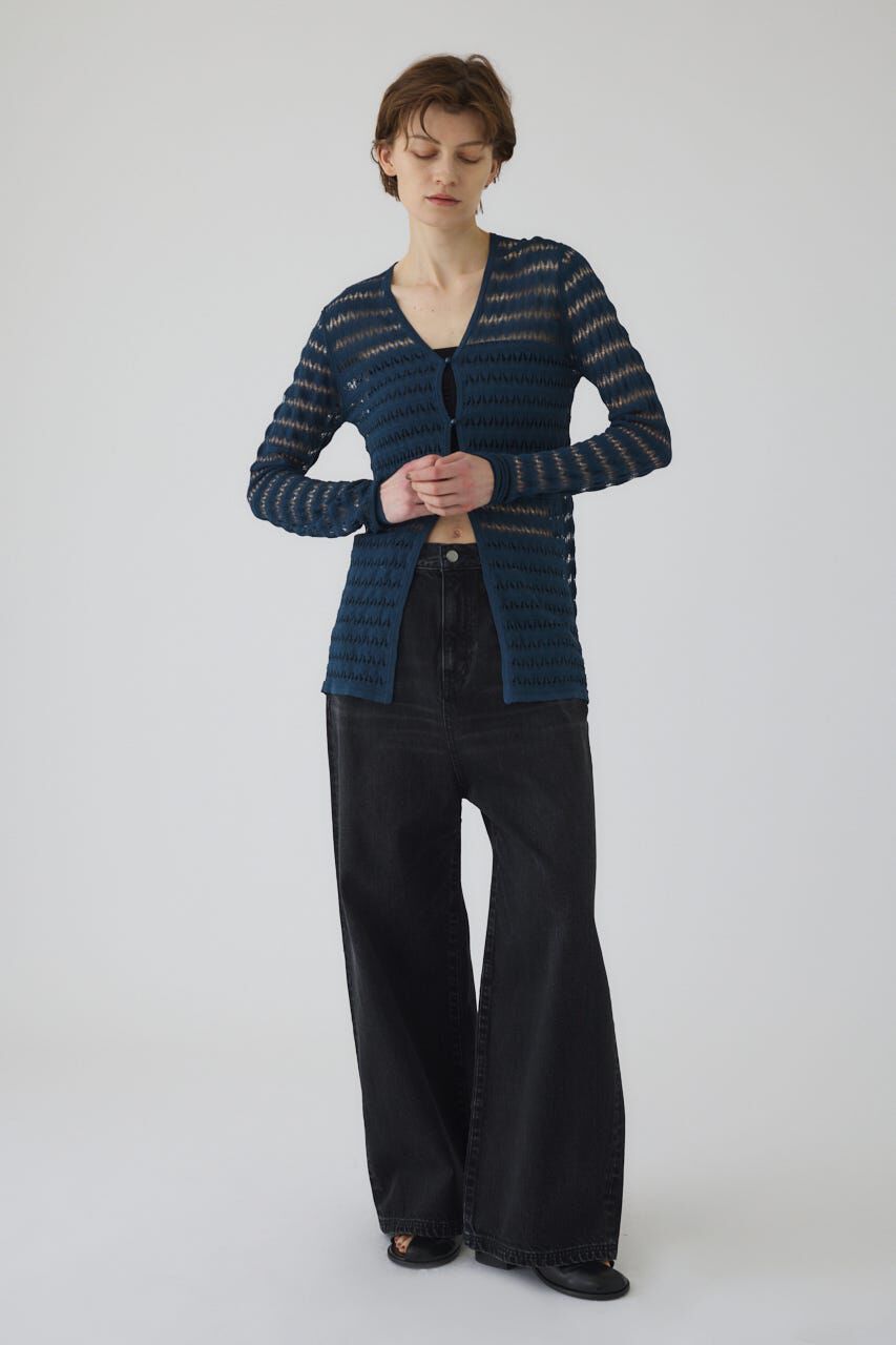 RIM.ARK 「Crochet open knit C/D」|カーディガン|